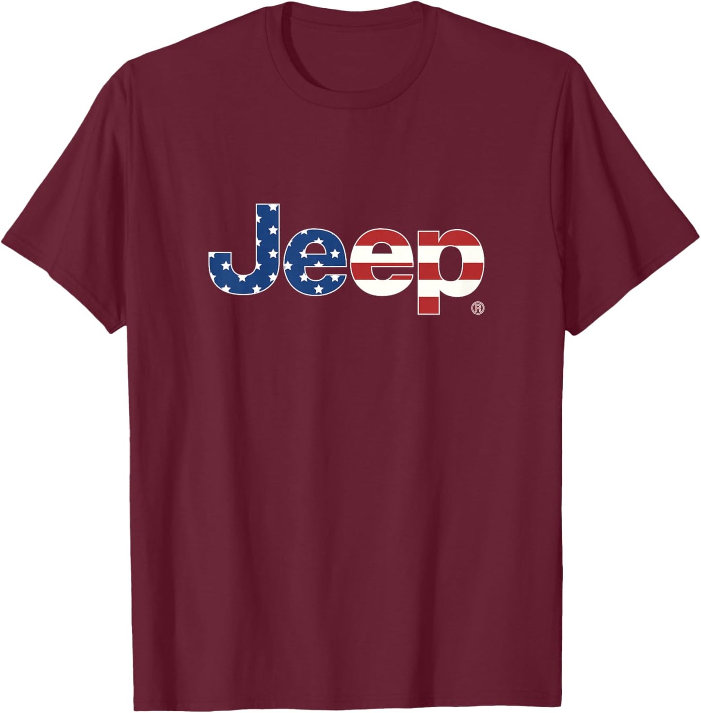 Kids Jeep Flag Wordmark Logo Officially Licensed T-Shirt - T-Shirt | Maroon