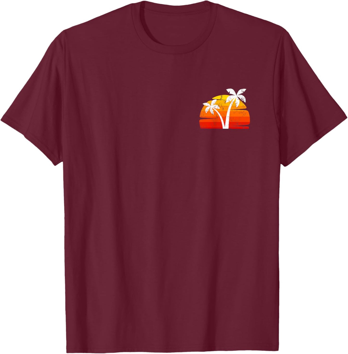 Palme Baum Damen Herren Natur Strand Urlaub Sonnenuntergang T-Shirt - T-Shirt | Maroon