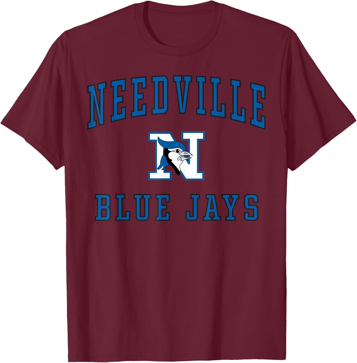 Needville High School Blue Jays C1 T-Shirt - T-Shirt | Maroon
