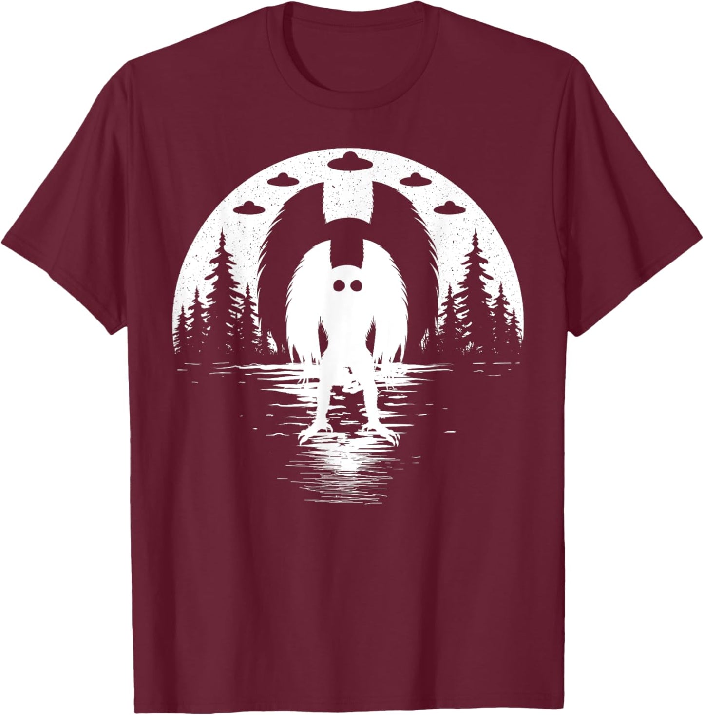 Mothman! Cute Cryptid Full Moon Women & Kids Mothman T-Shirt - T-Shirt | Maroon