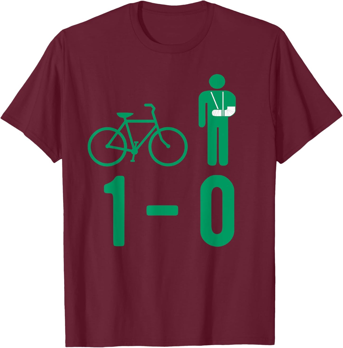 Bike Accident Broken Bone 1-0 Plaster Fracture Gift T-Shirt - T-Shirt | Maroon
