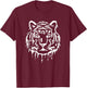Tiger Design , Women, Boys & Girls T-Shirt - T-Shirt | Maroon