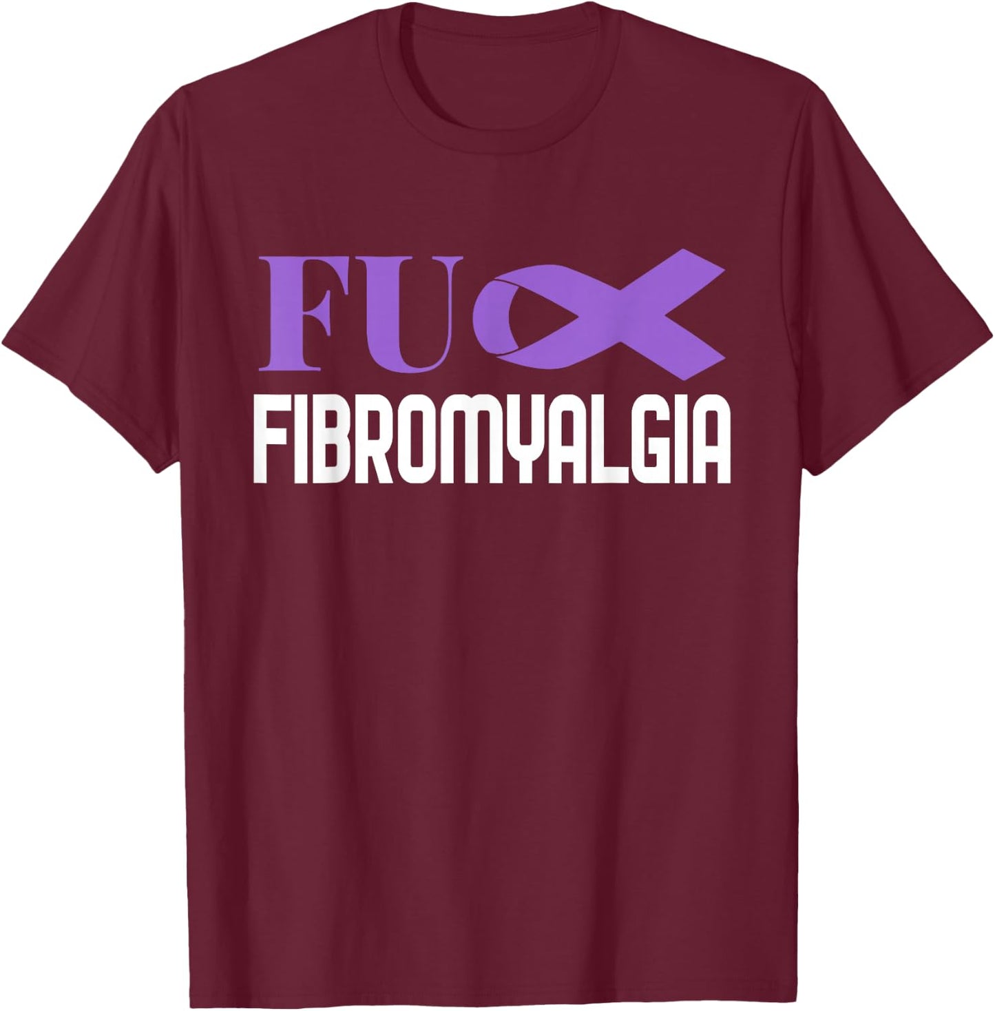 Chronic Illness Support Fibromyalgia Awareness Design T-Shirt - T-Shirt | Maroon