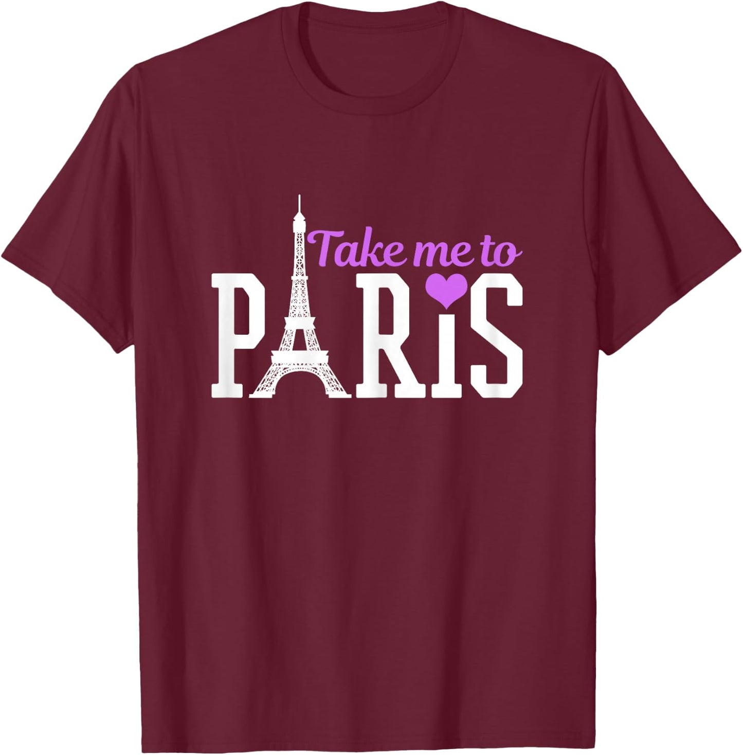 Paris France Eiffel Tower Souvenir T-Shirt - T-Shirt | Maroon
