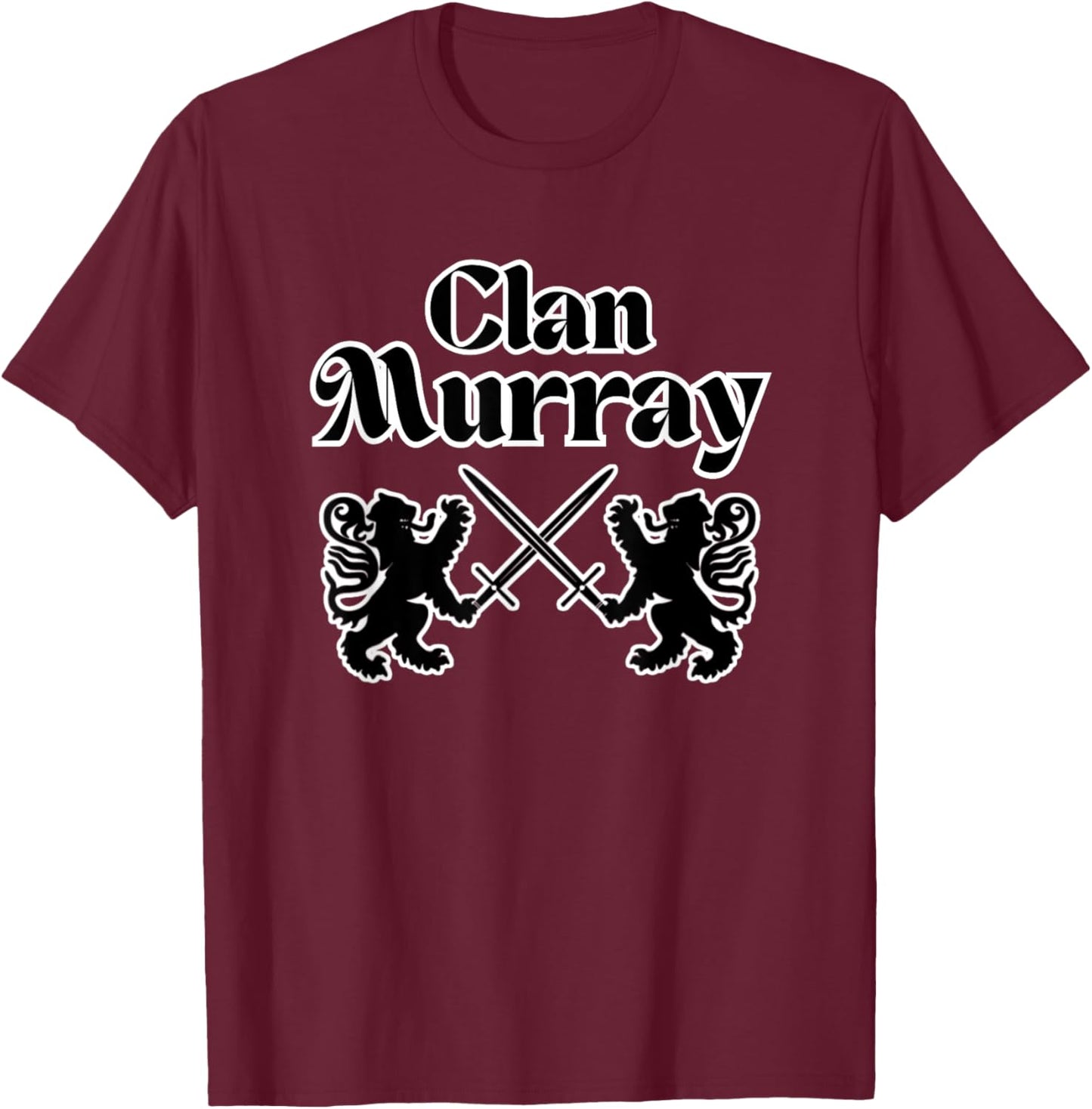 Clan Murray Scottish swords Lion T-Shirt - T-Shirt | Maroon