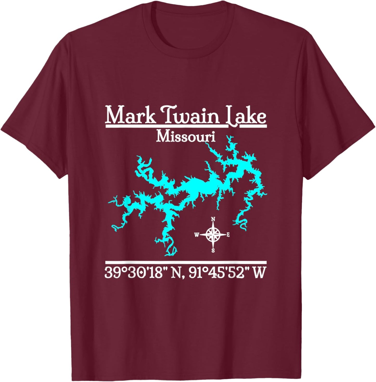 Mark Twain Lake - Missouri T-Shirt - T-Shirt | Maroon