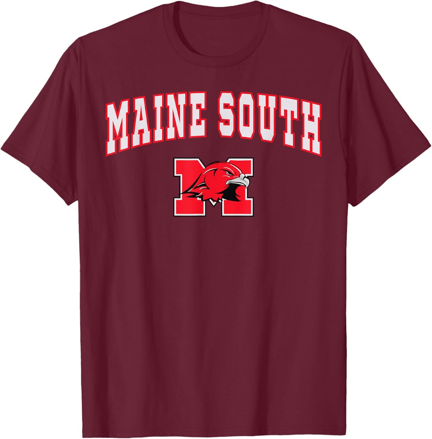 Maine South High School Hawks C2 T-Shirt - T-Shirt | Maroon