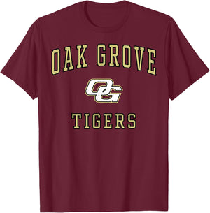Oak Grove High School Tigers C1 T-Shirt - T-Shirt | Maroon