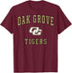 Oak Grove High School Tigers C1 T-Shirt - T-Shirt | Maroon