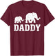 Elephant Animal Lover Daddy Elephant Father's Day T-Shirt - T-Shirt | Maroon