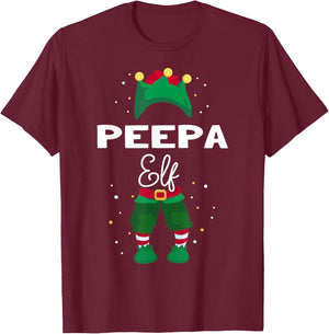 Funny Christmas Tree Lights Ugly Sweater PEEPA Elf T-Shirt - T-Shirt | Maroon