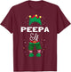 Funny Christmas Tree Lights Ugly Sweater PEEPA Elf T-Shirt - T-Shirt | Maroon