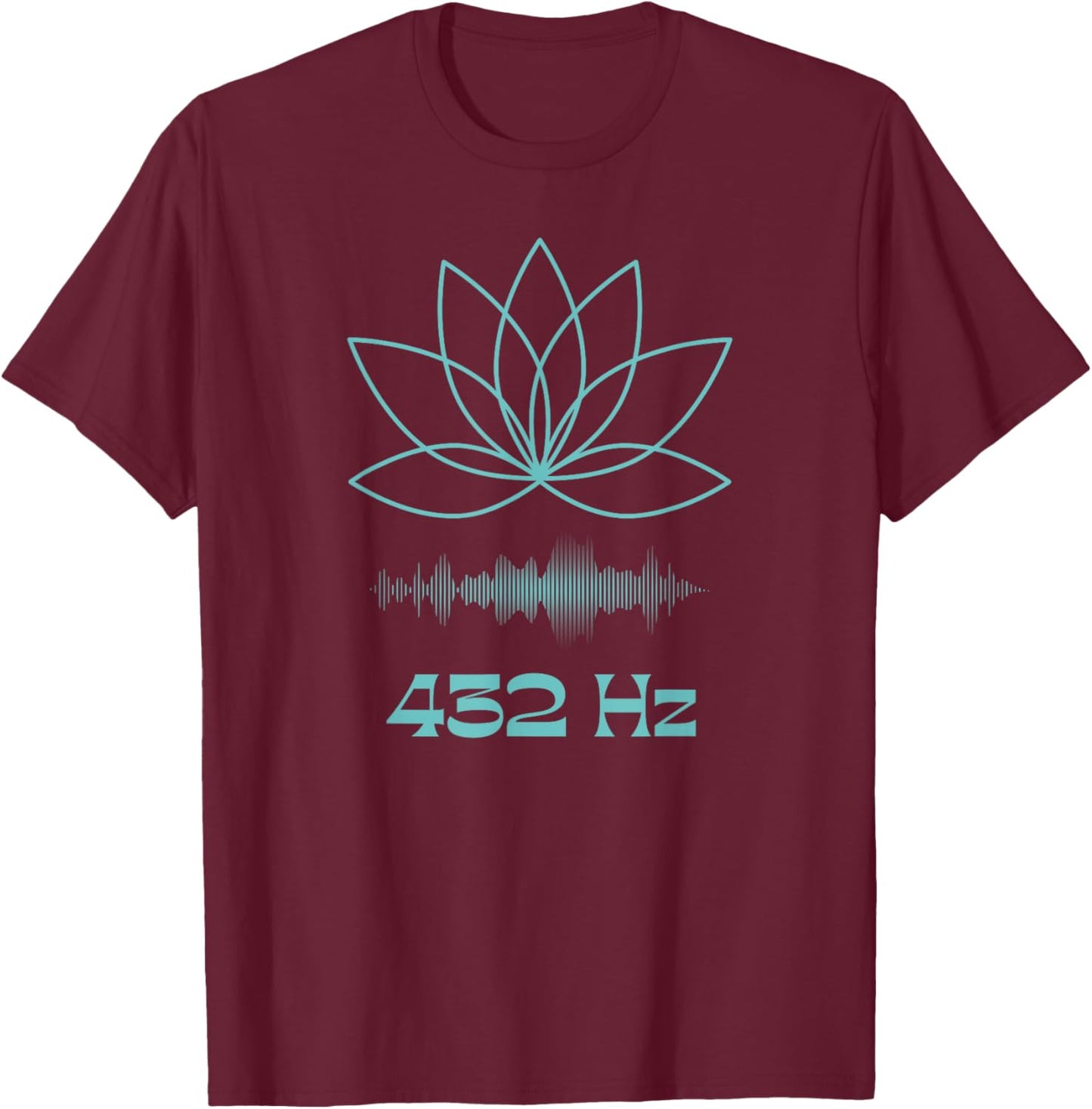 Sound Bath New Age Meditation Yoga Lotus Flower Teal Blue T-Shirt - T-Shirt | Maroon