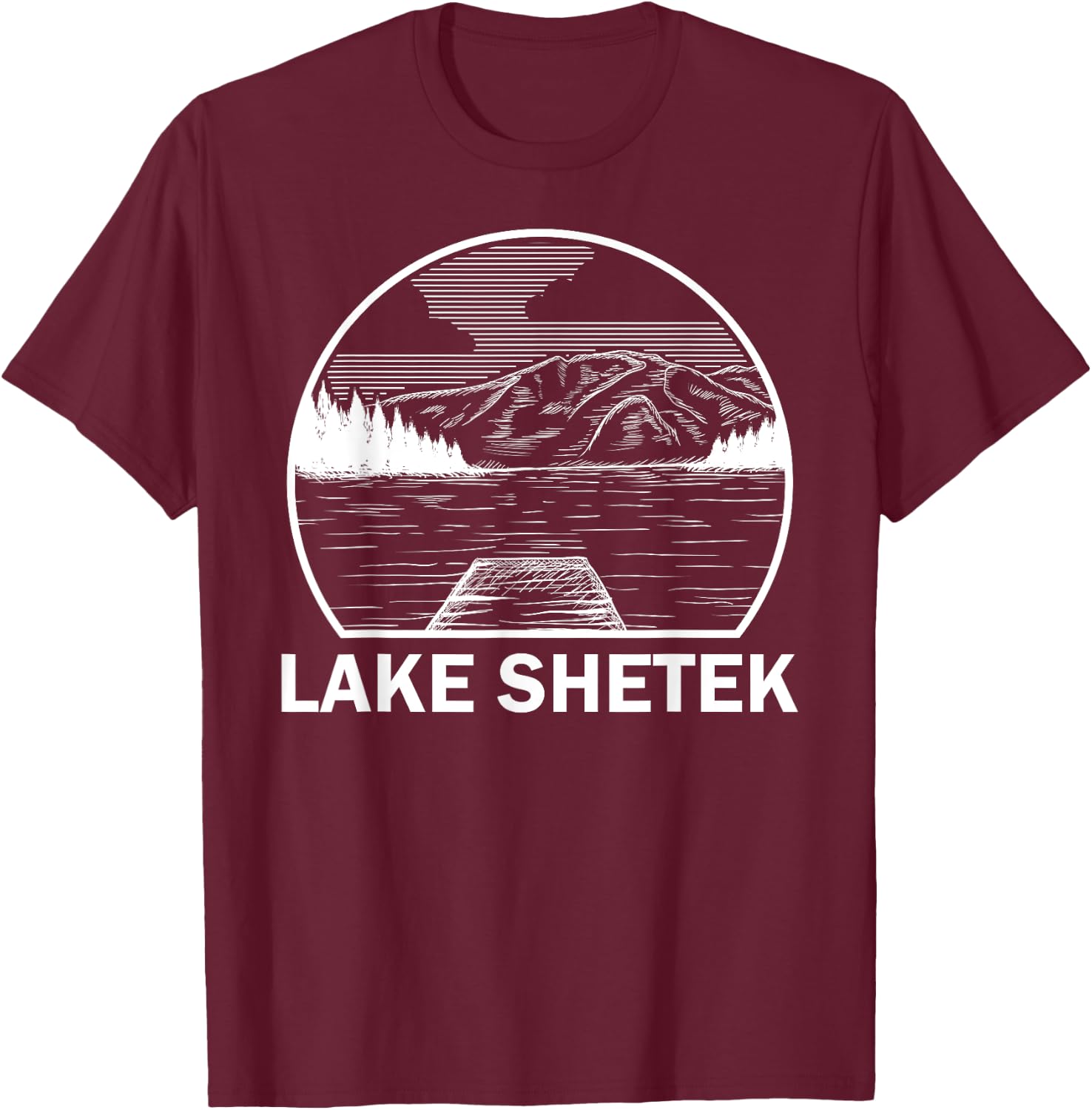 LAKE SHETEK MINNESOTA Funny Fishing Camping Summer Gift T-Shirt - T-Shirt | Maroon