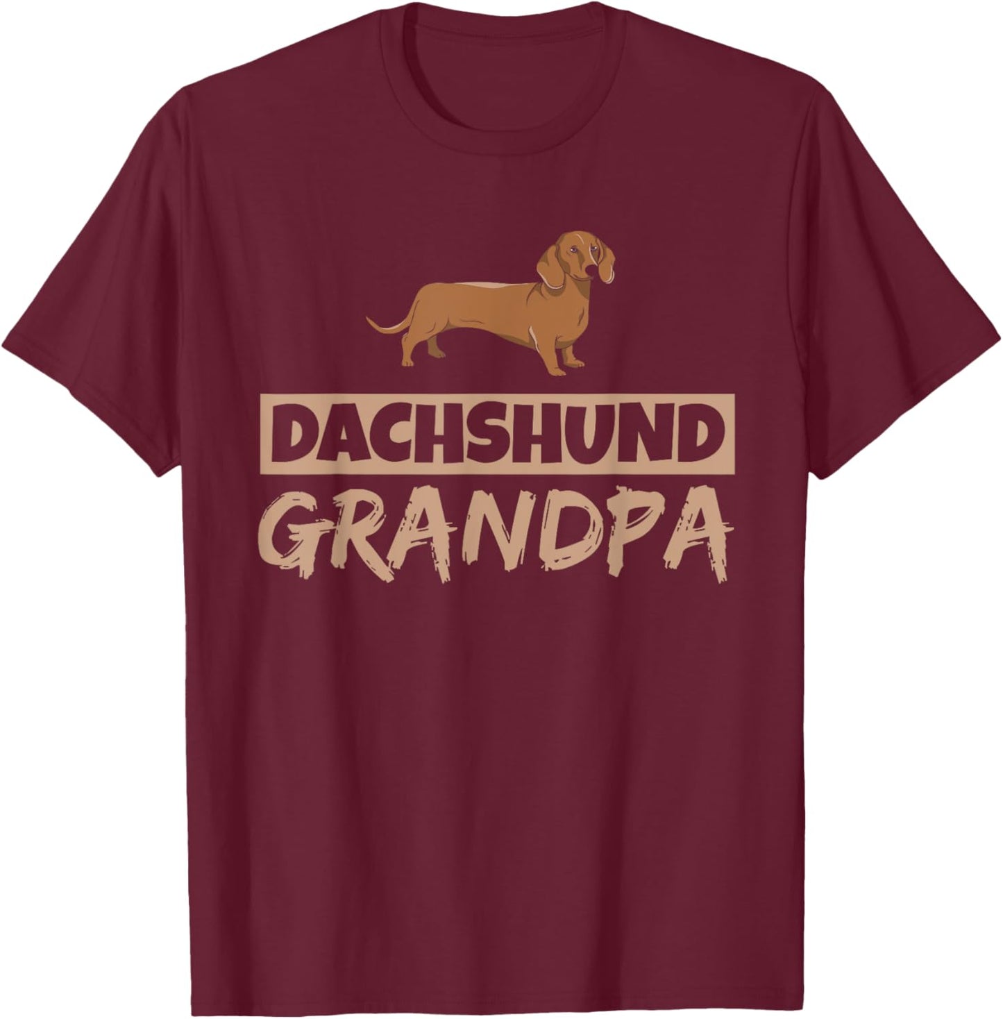 Dachshund Grandpa Dog Wiener Puppy Owner Dachshund Granddad Men Women Girls Kids T-Shirt - T-Shirt | Maroon