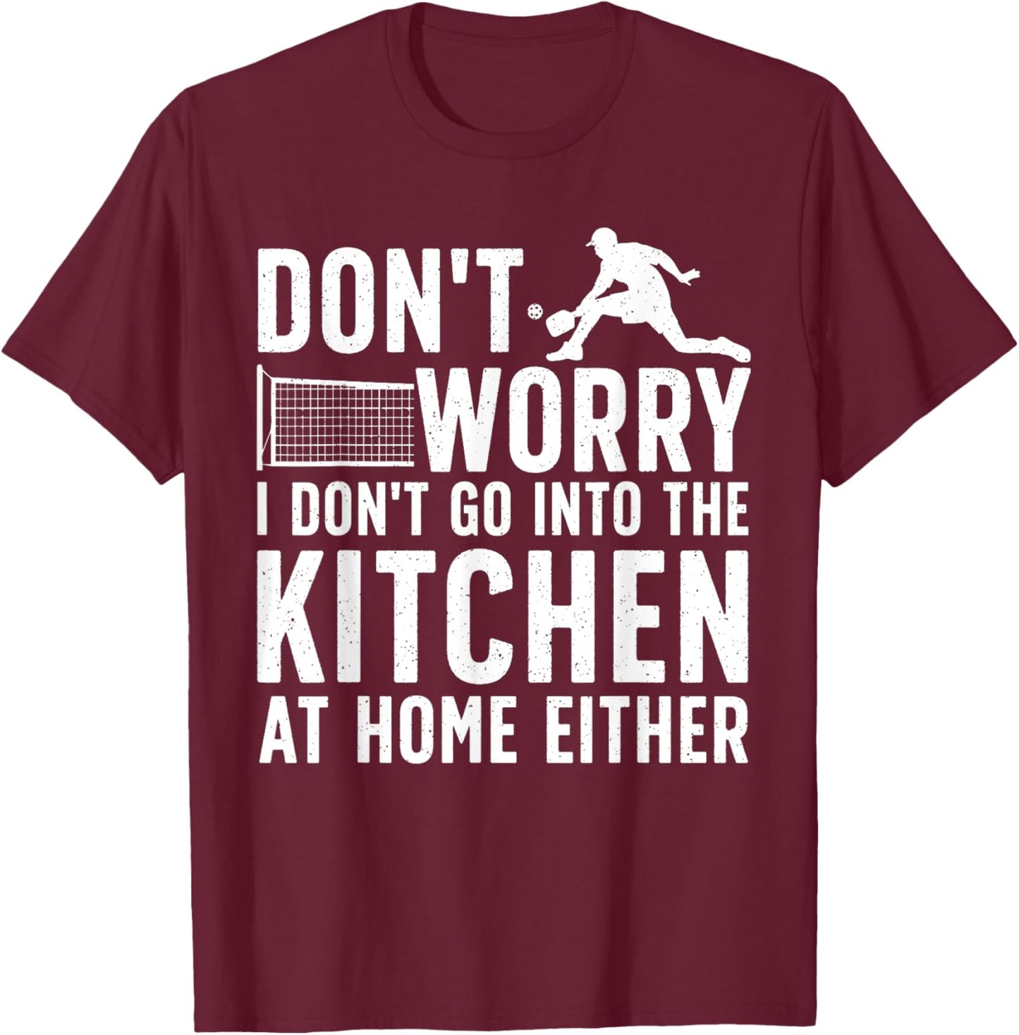 Cool Pickleball Art Women Kitchen Pickle Ball Player T-Shirt - T-Shirt | Maroon