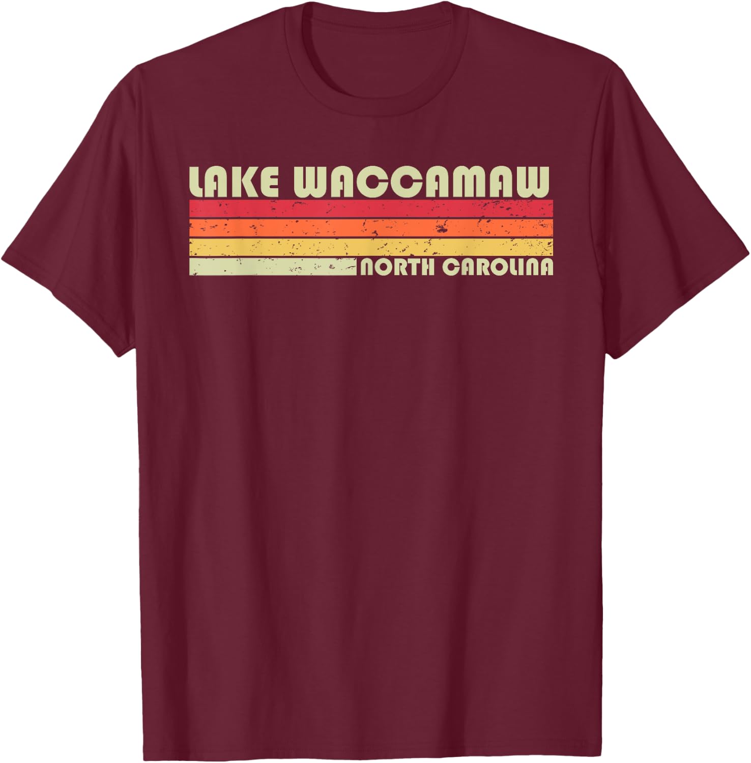 LAKE WACCAMAW NORTH CAROLINA Funny Fishing Summer Gift Men Women Kids T-Shirt - T-Shirt | Maroon