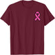 Breast Cancer Pink Ribbon Pocket Awareness Women Men Kids T-Shirt - T-Shirt | Maroon