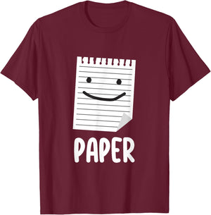 Funny Matching Shirt Rock Paper Scissors Costume Adult Kids T-Shirt - T-Shirt | Maroon
