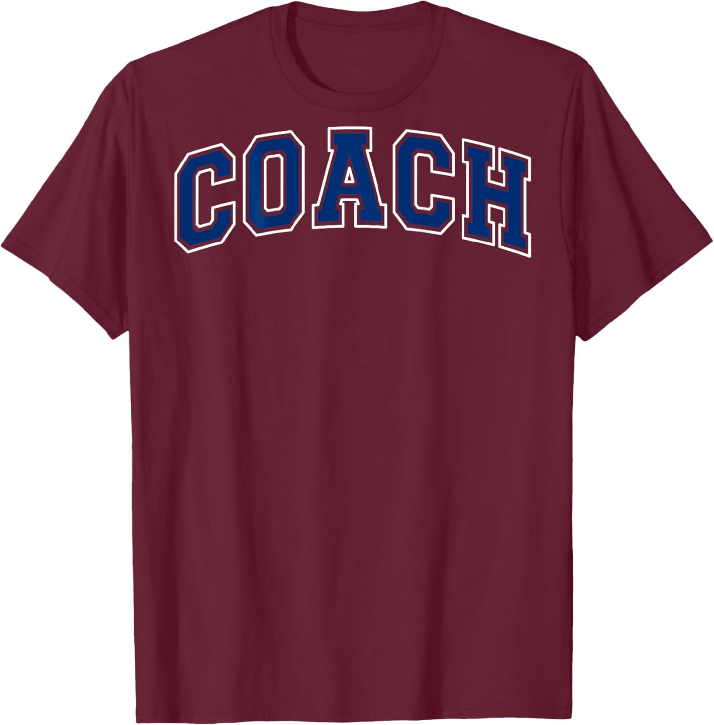 Coach Sports Trainer Vintage Varsity Blue White on the back T-Shirt - T-Shirt | Maroon