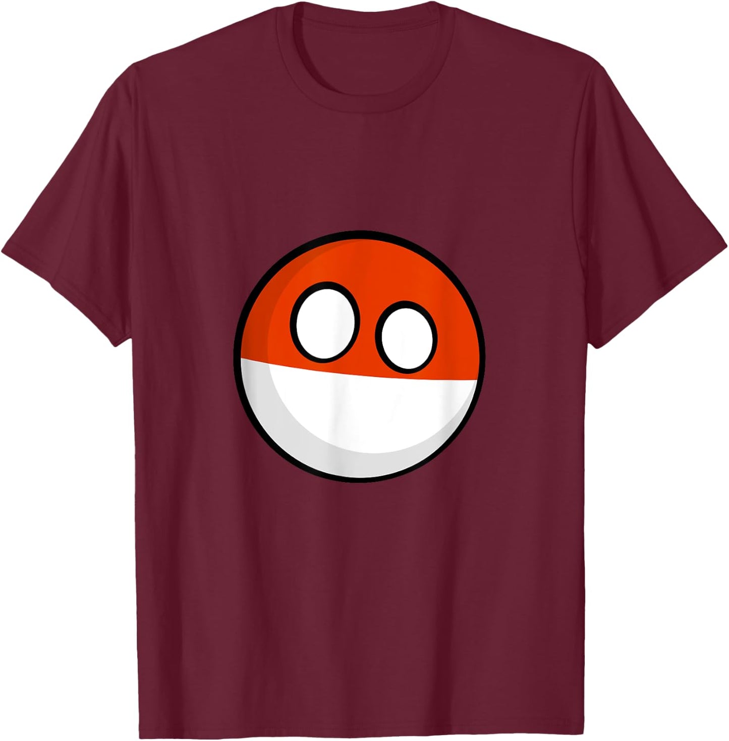 Polish Heritage Polandball Countryball Funny Flag T-Shirt - T-Shirt | Maroon