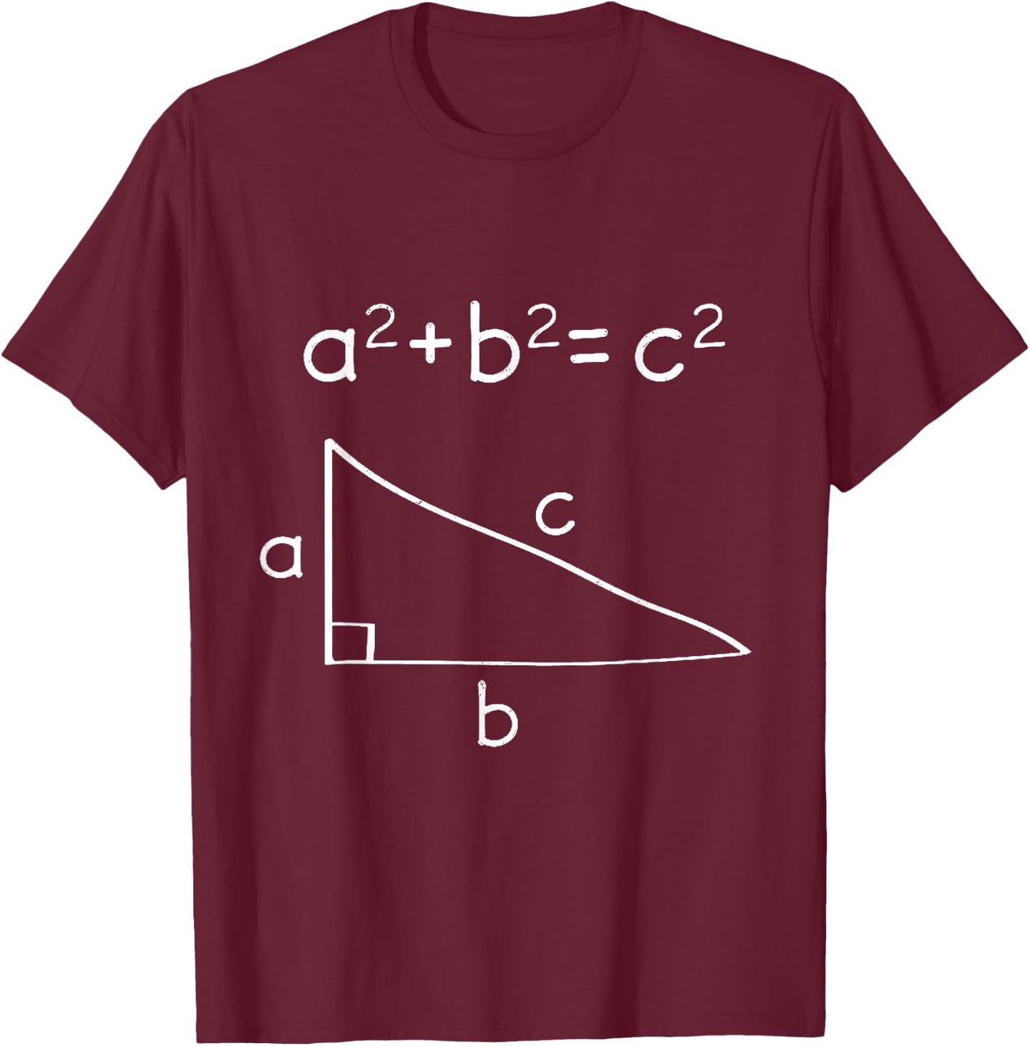Motivations Pythagorean Theorem , -Adults, Black, Small, Short Sleeve T-Shirt - T-Shirt | Maroon