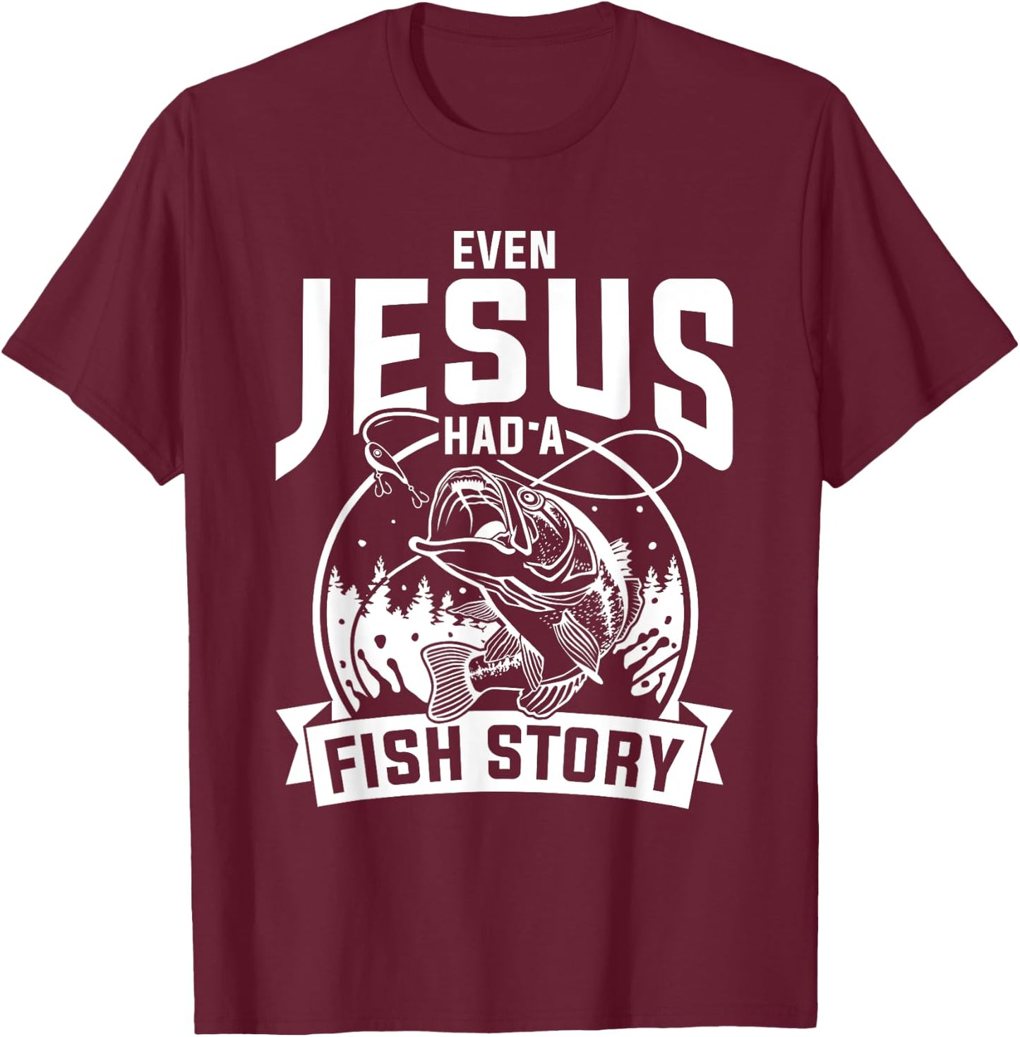 Funny Christian Fisherman Jesus Bible Prayer Gift Jesus T-Shirt - T-Shirt | Maroon