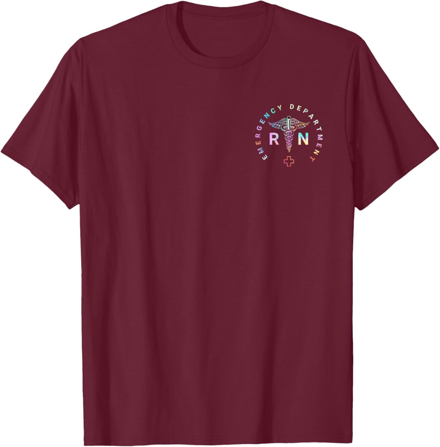 Tie Dye Emergency Department RN , Registered Nurse T-Shirt - T-Shirt | Maroon
