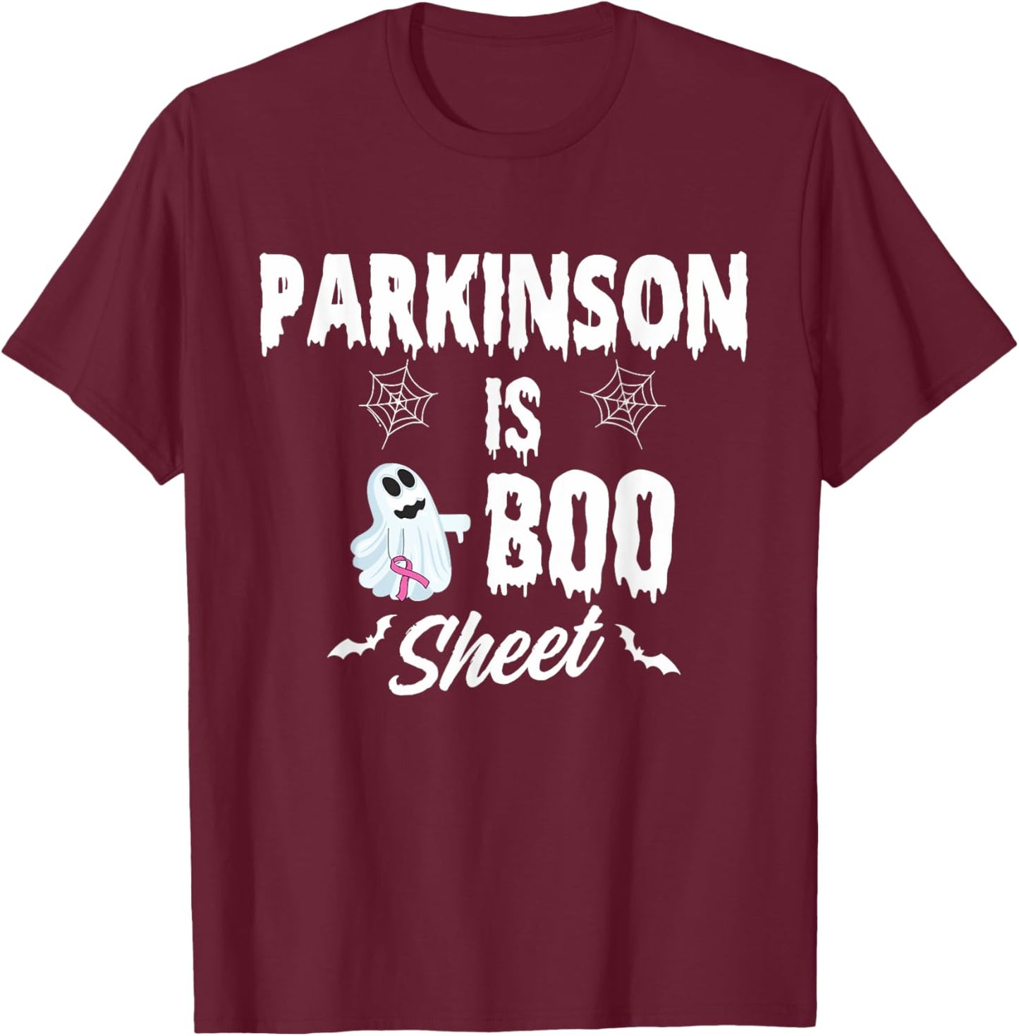 Vintage Cute Halloween Ghost Parkinson Is Boo Sheet T-Shirt - T-Shirt | Maroon