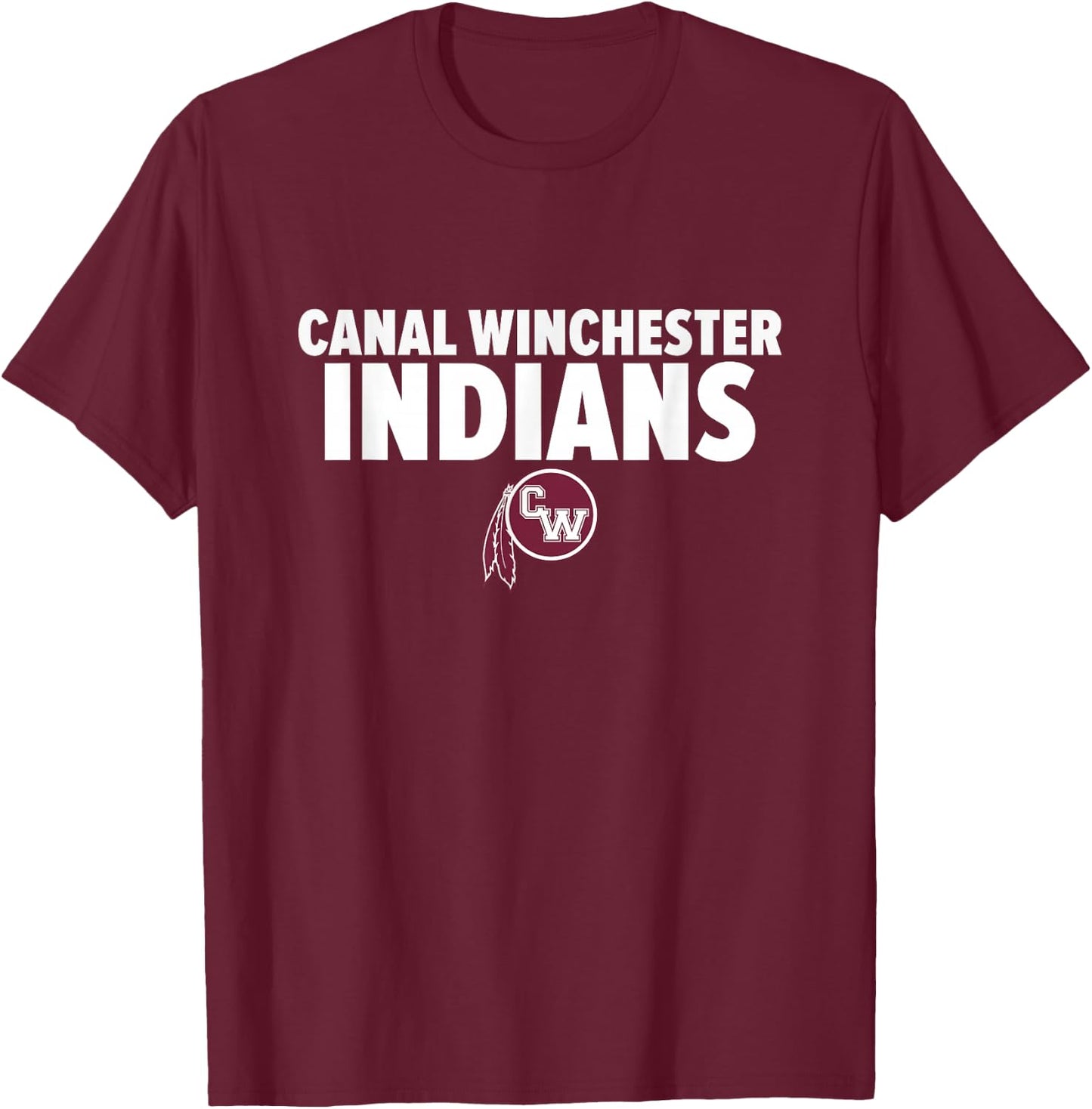 Canal Winchester Indians Logo Bold HS T-Shirt - T-Shirt | Maroon