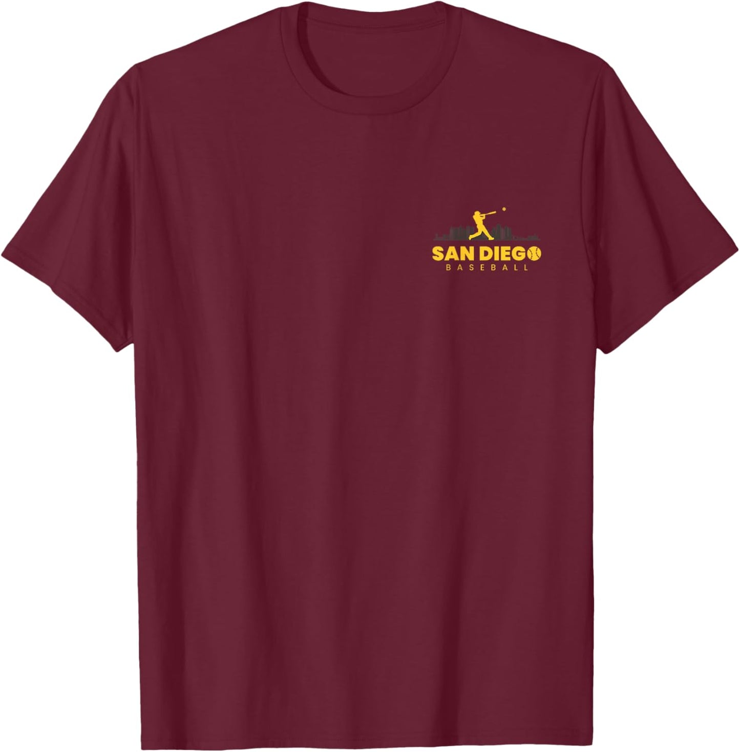 San Diego Baseball Vintage Minimalist Retro Baseball Lover T-Shirt - T-Shirt | Maroon