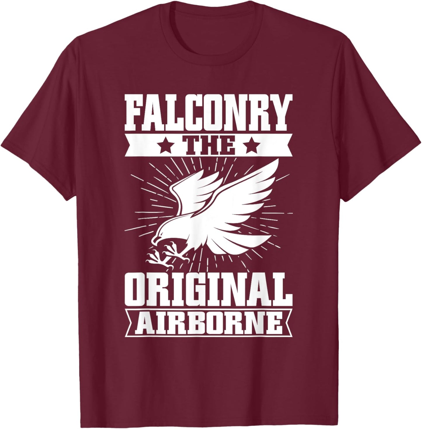 Falconry The Original Airborne Falconry T-Shirt - T-Shirt | Maroon