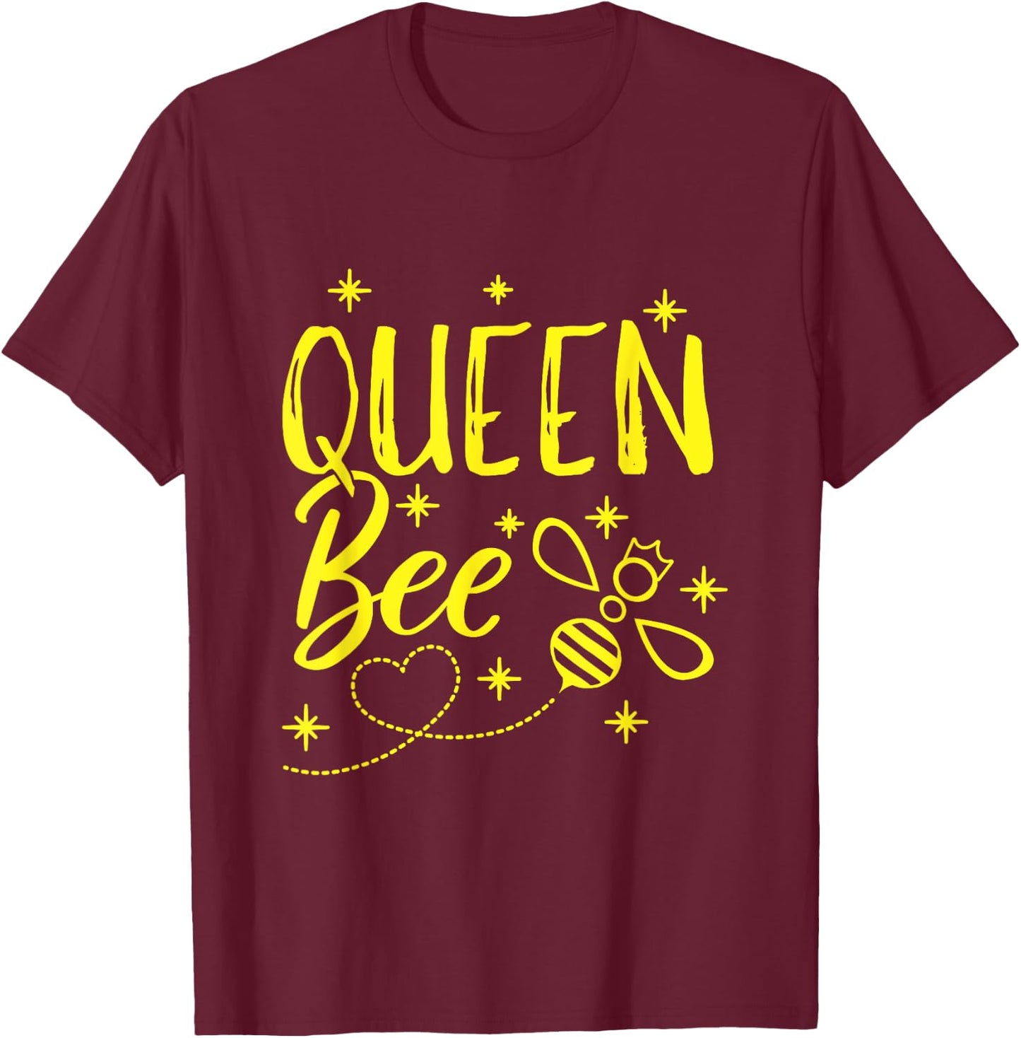 Cute Beekeeper Queen Bee Crown Bee Queen T-Shirt - T-Shirt | Maroon