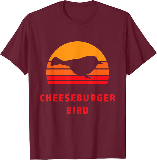 Thru Hiker - Cheeseburger Bird Mountain Chickadee PCT JMT CA T-Shirt - T-Shirt | Maroon