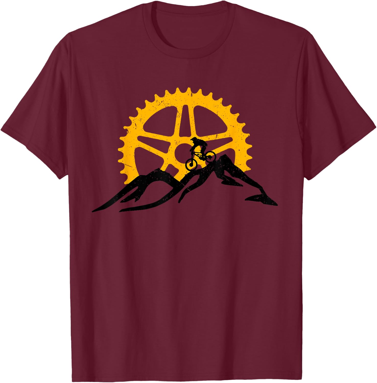Mountain Bike - MTB Downhill Biking Shirt Gift T-Shirt - T-Shirt | Maroon