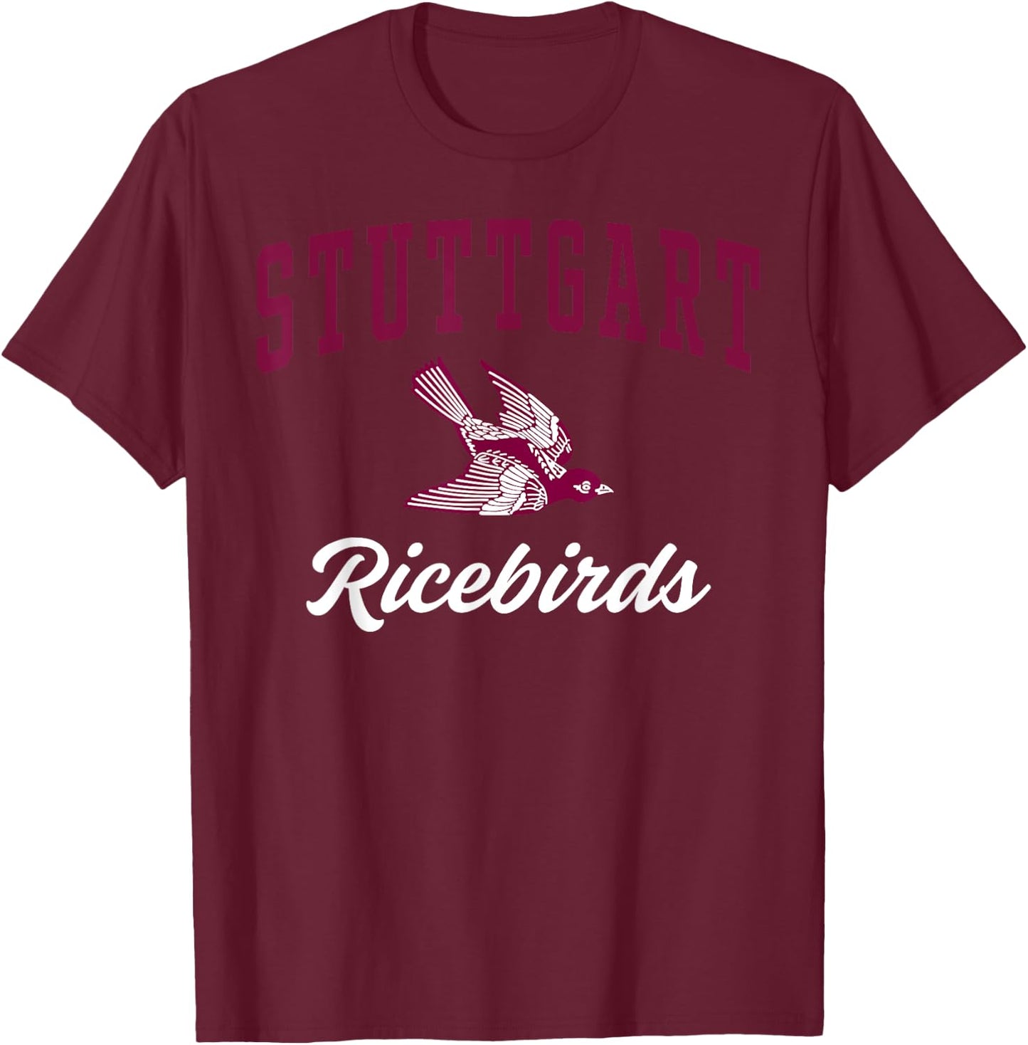Stuttgart High School Ricebirds C3 T-Shirt - T-Shirt | Maroon