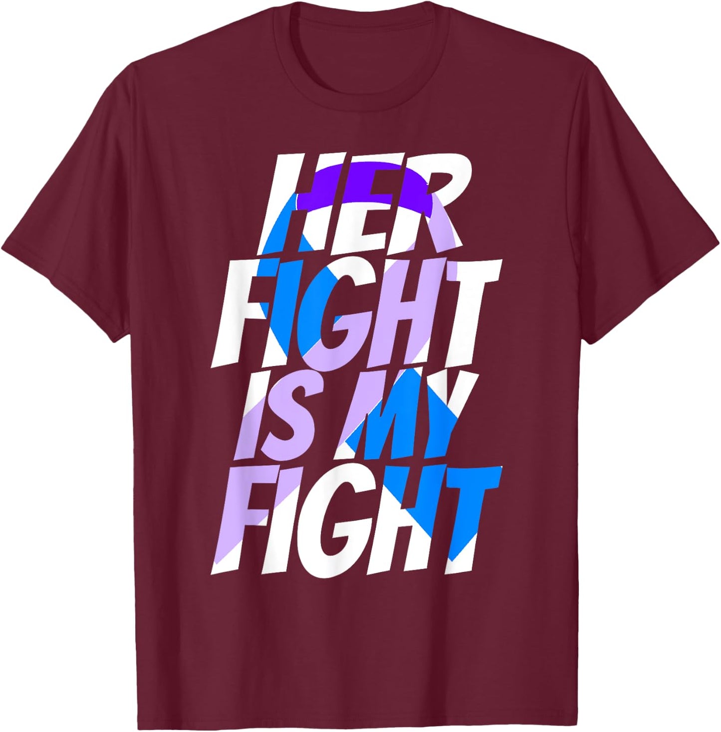 Cute Purple Blue Ribbon Shirt Preeclampsia Awareness T-Shirt - T-Shirt | Maroon