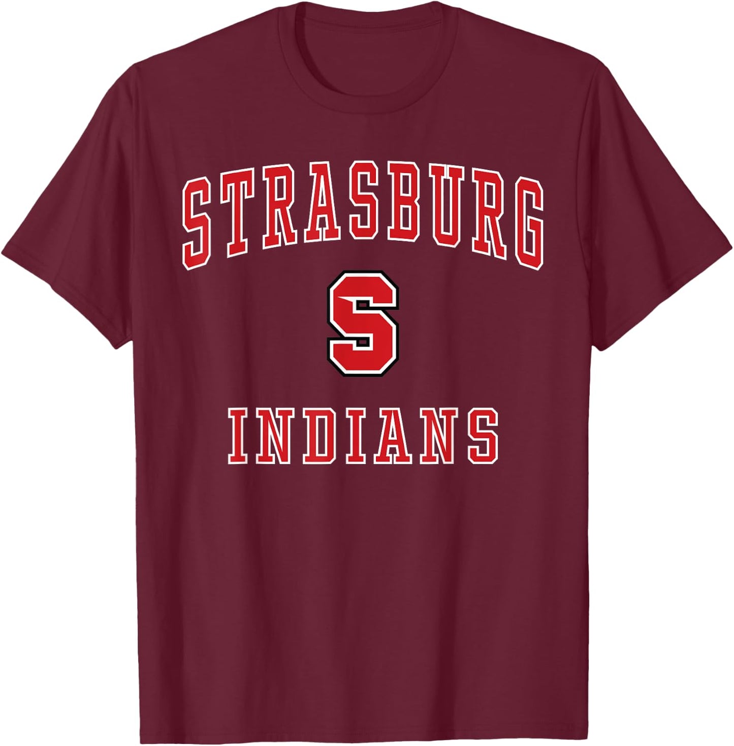 Strasburg High School Indians T-Shirt - T-Shirt | Maroon