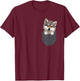 Wolf In Pocket - Wildlife Animal Lover T-Shirt - T-Shirt | Maroon