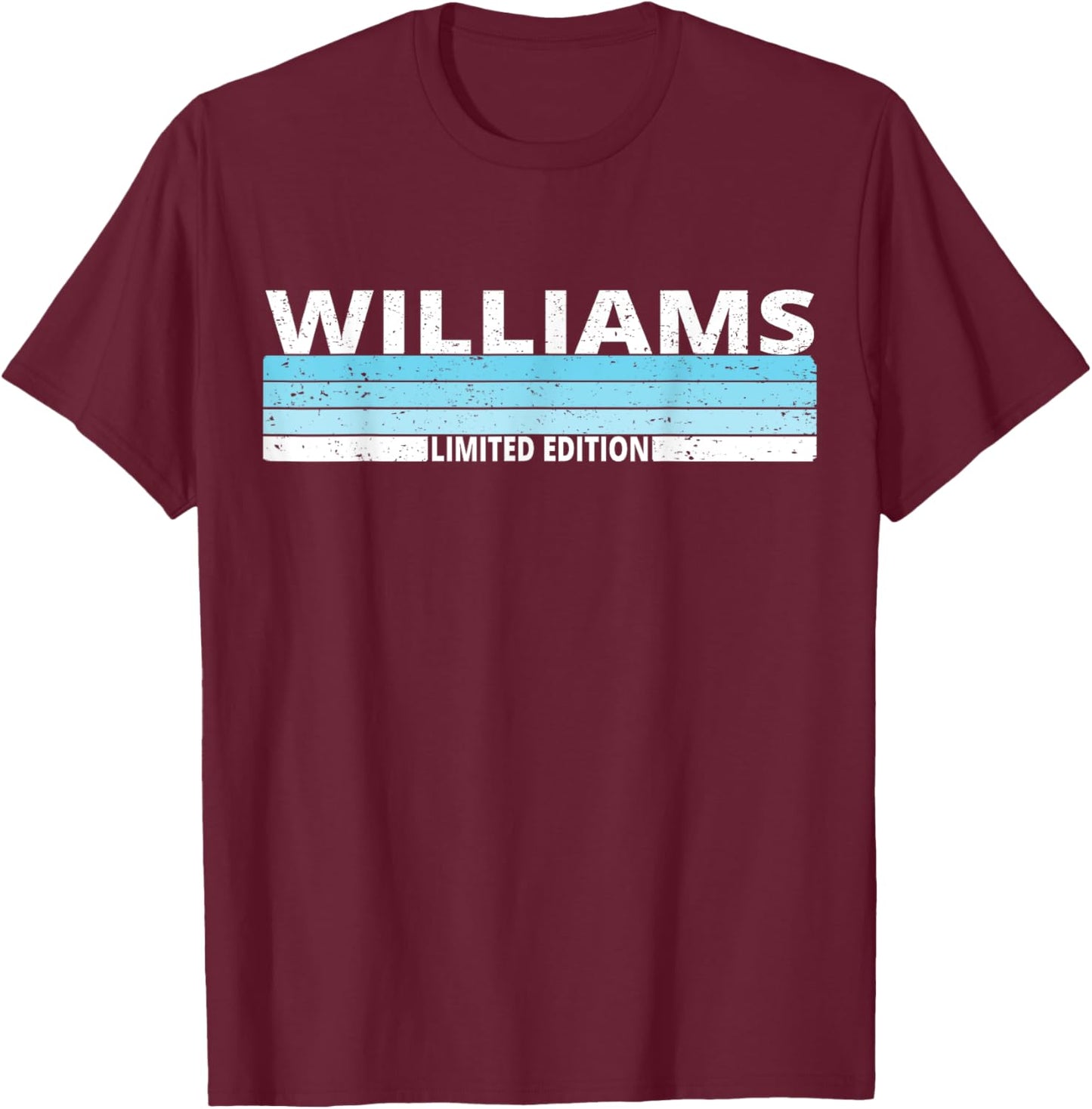 Williams Surname Birthday Family Reunion 80s 90s Blue Sunset T-Shirt - T-Shirt | Maroon
