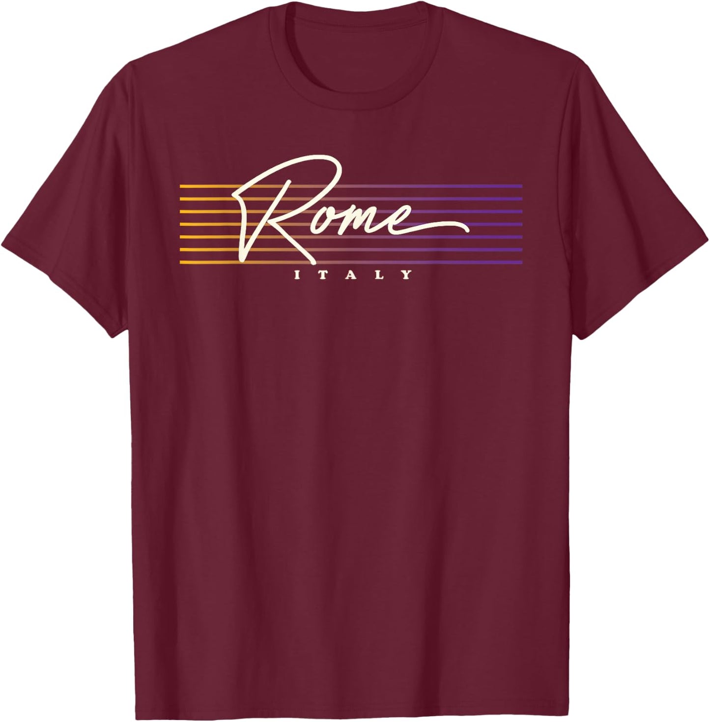 Nostalgic Retro Style Rome T-Shirt - T-Shirt | Maroon
