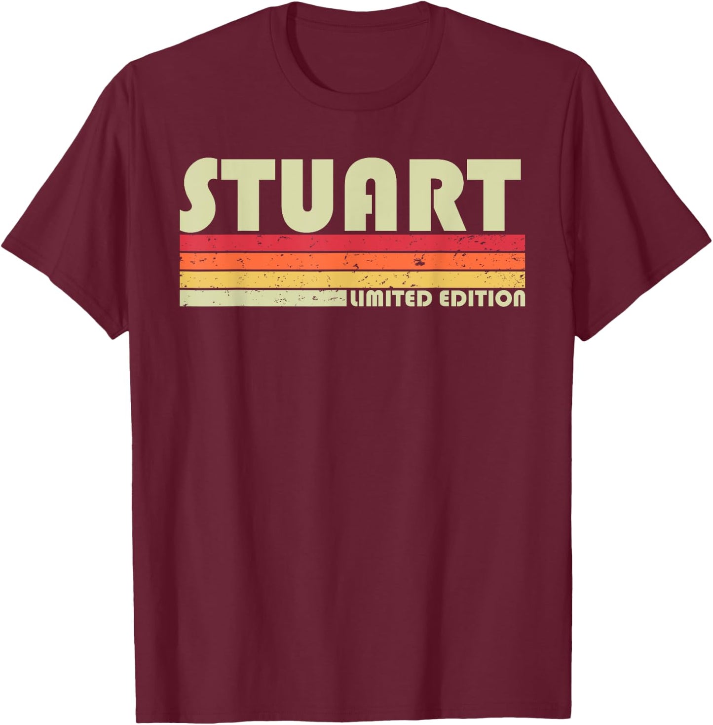 STUART Gift Name Personalized Funny Retro Vintage Birthday T-Shirt - T-Shirt | Maroon