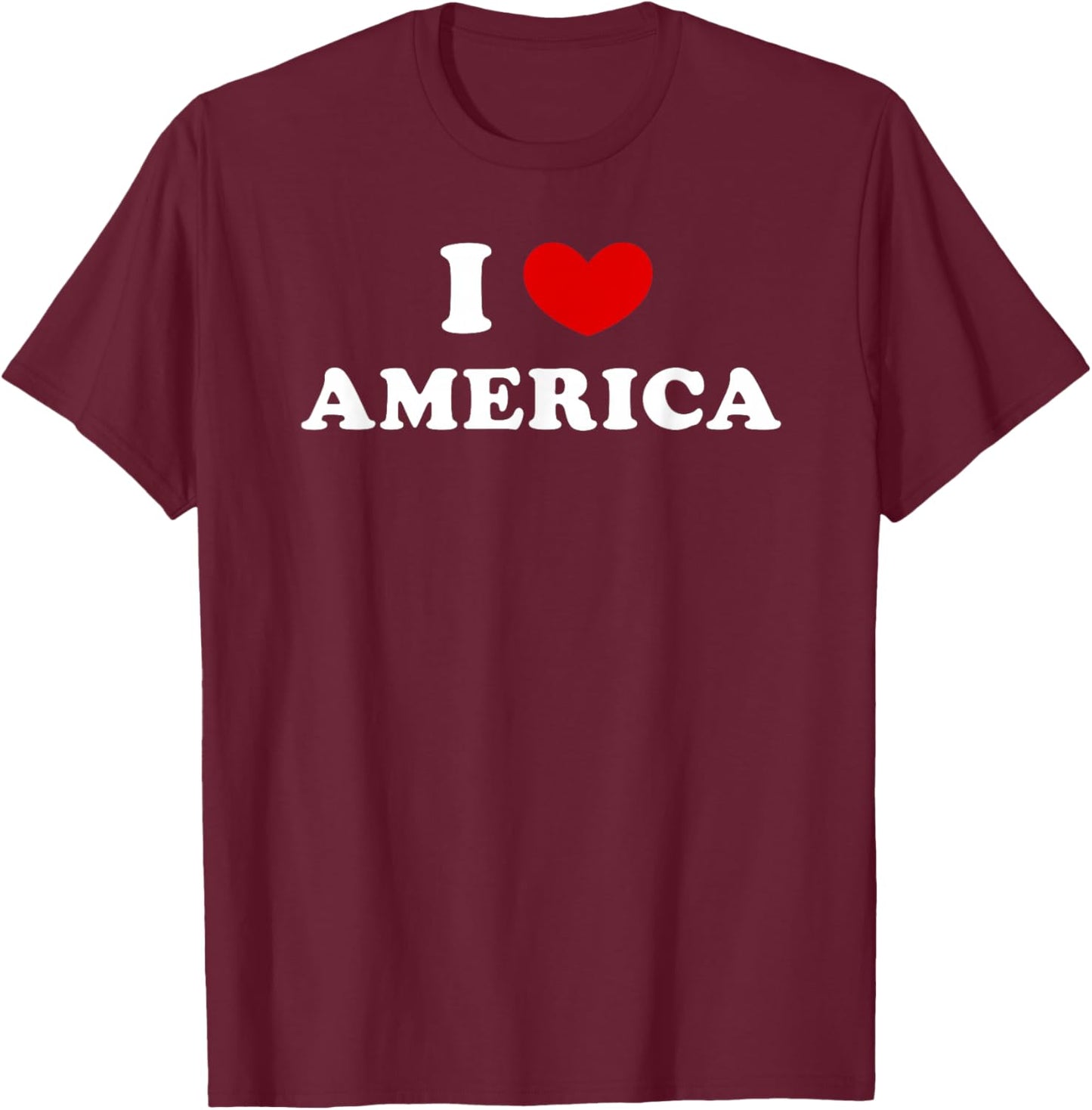 I Love America, I Heart America T-Shirt - T-Shirt | Maroon