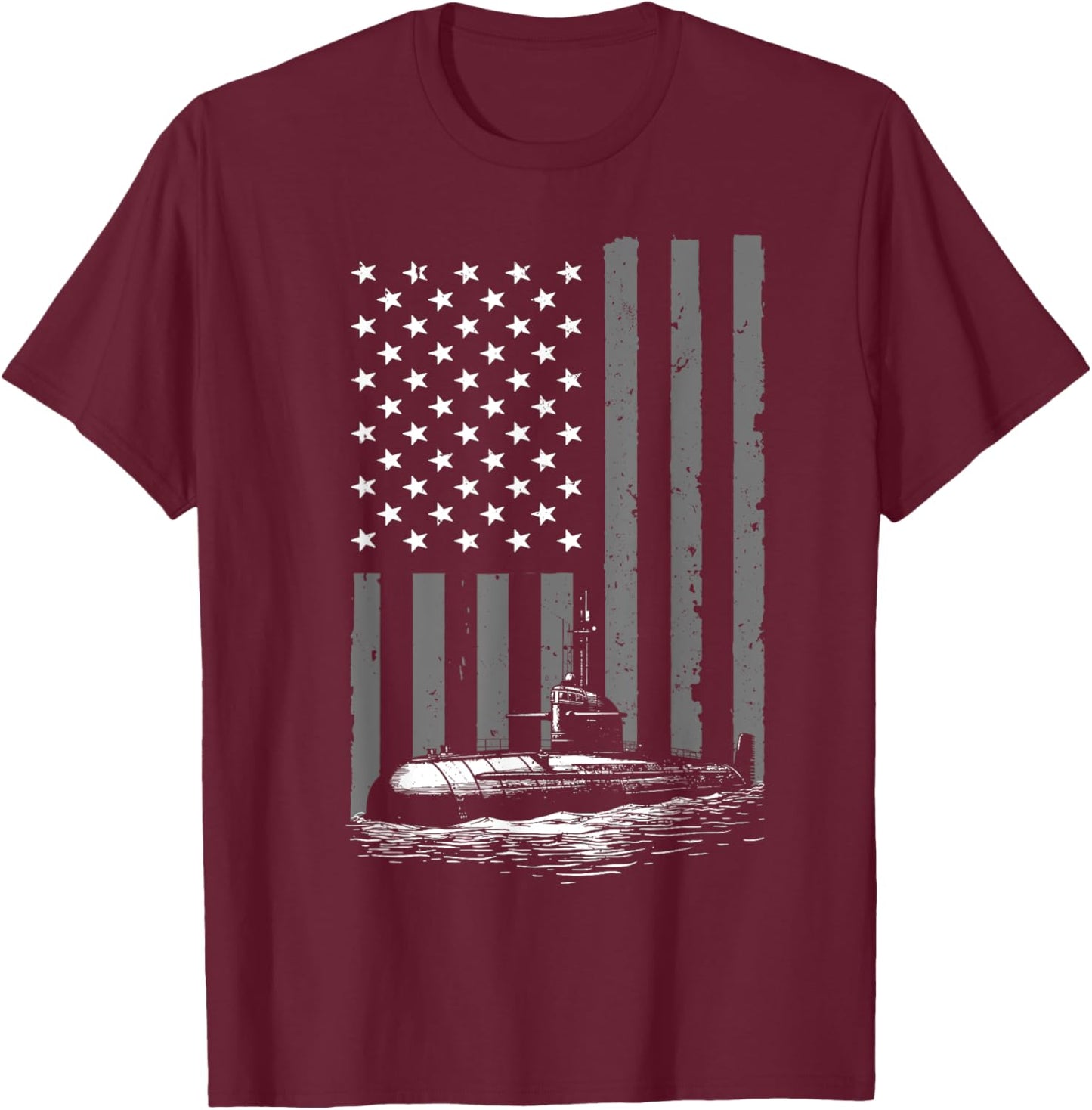 Funny Submarine Design Submariner Submarine Veteran T-Shirt - T-Shirt | Maroon