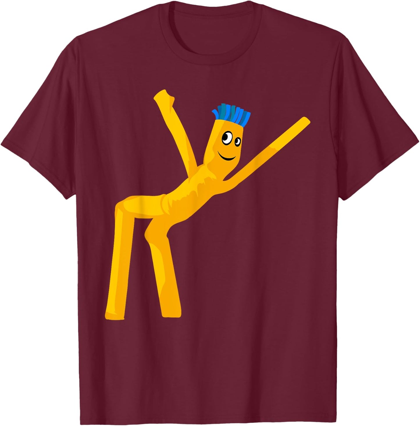 Wacky Wavy Inflatable Tubeman Dancer Clothing T-Shirt - T-Shirt | Maroon