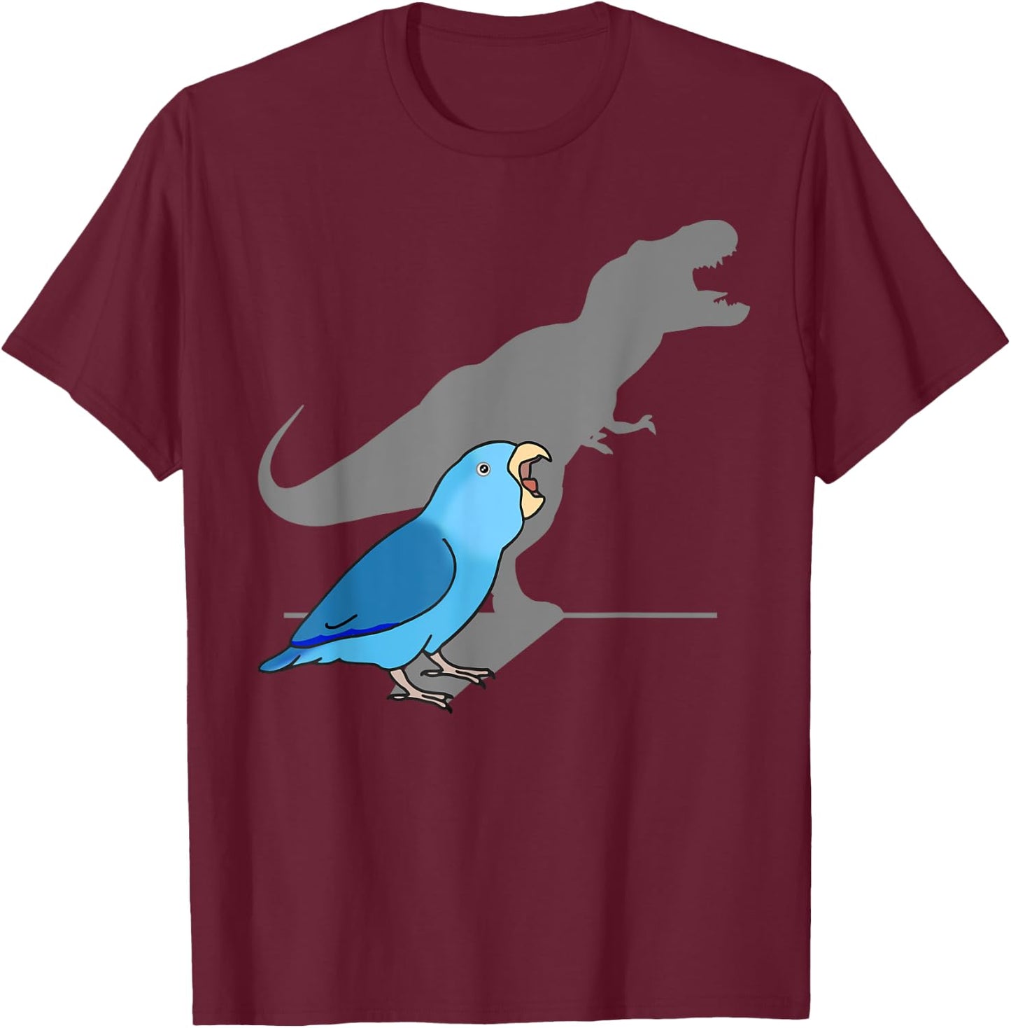 T-rex Blue Parrotlet Cute Parakeet Funny Parrot Birb memes T-Shirt - T-Shirt | Maroon