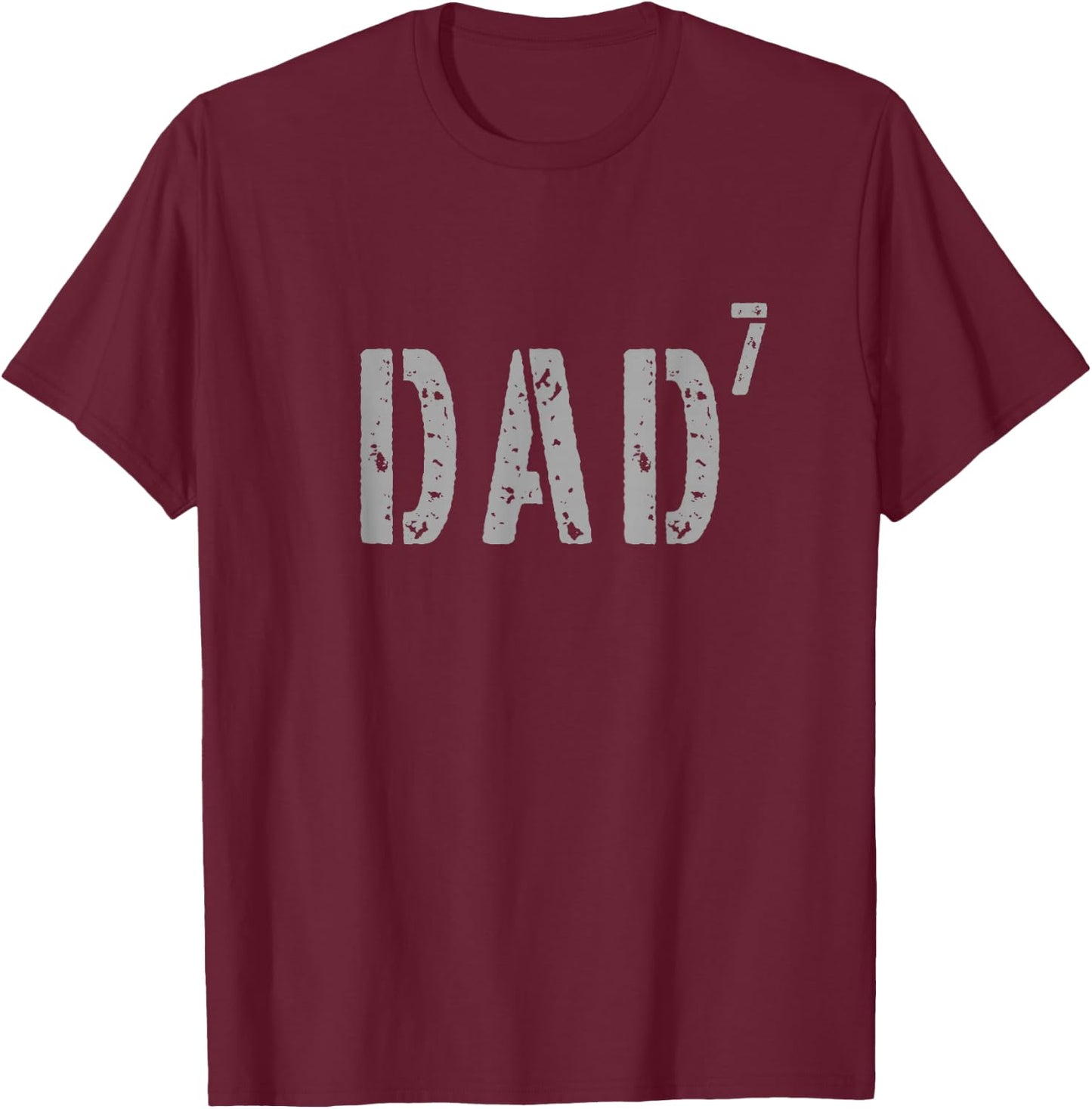 Military Style Dad7 7th Power Dad of 7 Kids Fathers Day T-Shirt - T-Shirt | Maroon