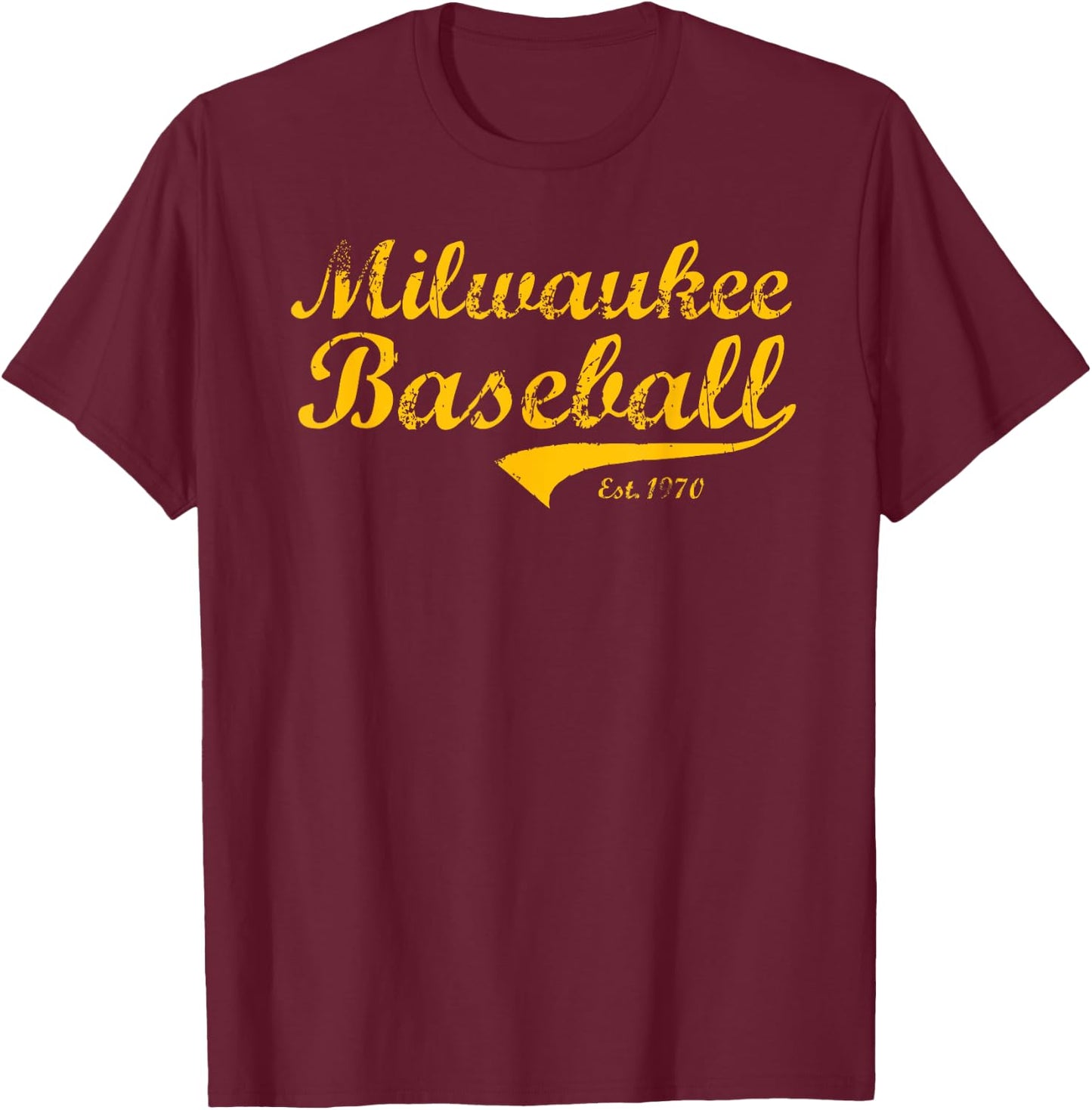 Classic Milwaukee Wisconsin Baseball Fan Retro Vintage T-Shirt - T-Shirt | Maroon