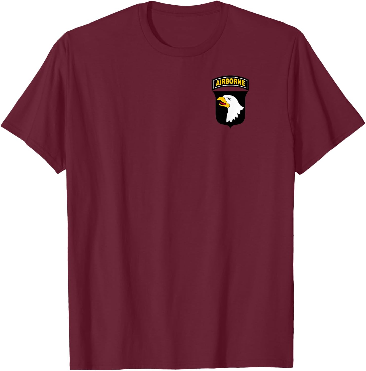 101st Airborne Division Patch - Air Assault - Paratrooper T-Shirt - T-Shirt | Maroon