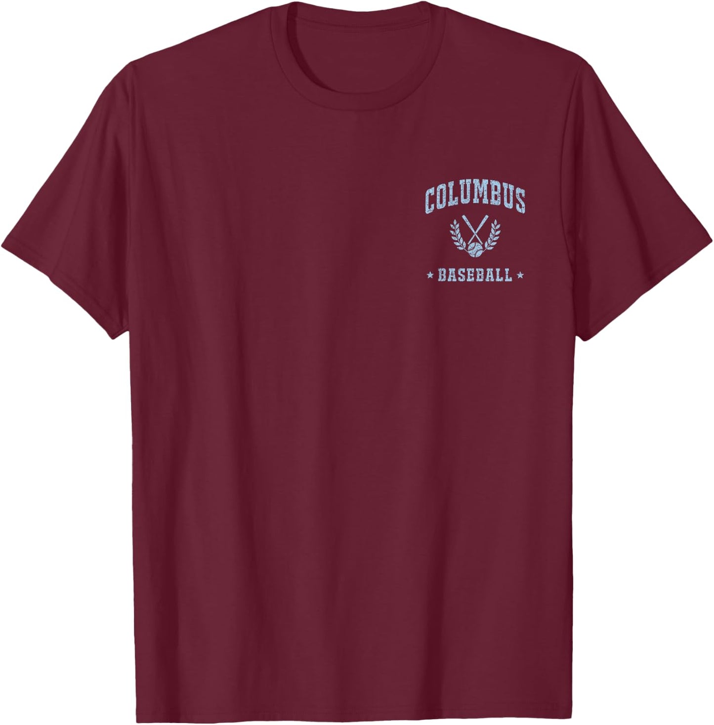 Columbus Baseball Vintage Gameday Retro Baseball Lover T-Shirt - T-Shirt | Maroon